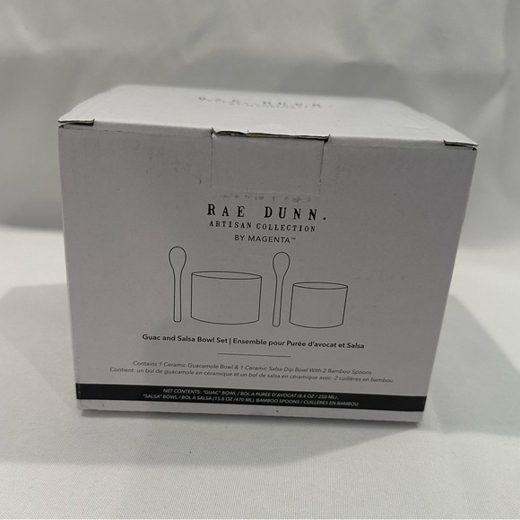 NIB Rae Dunn Salsa and Guac with 2 bamboo spoons set - Picture 2 of 8